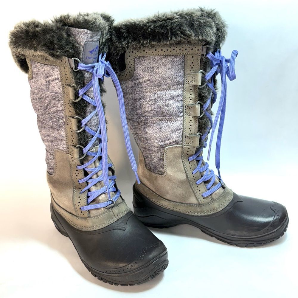 The North Face Fine Alpine Lace-Up Faux Fur Winter Snow Boots Size 7